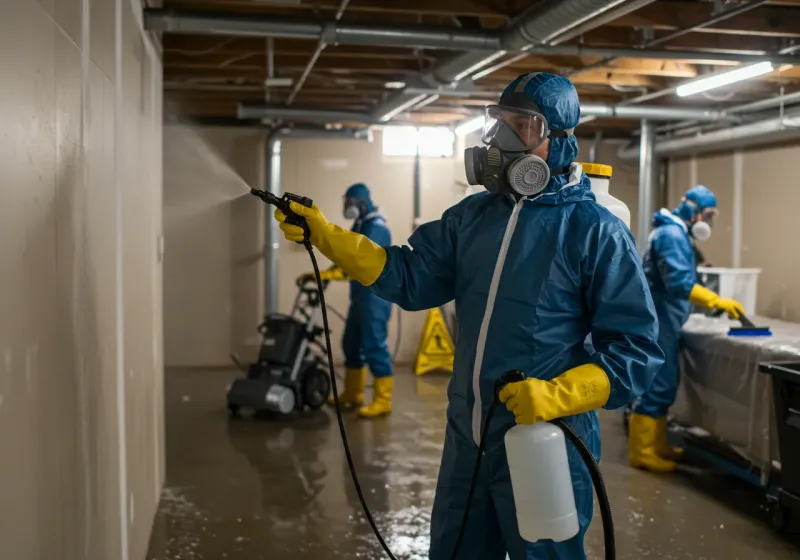 Basement Sanitization and Antimicrobial Treatment process in New Hanover County, NC