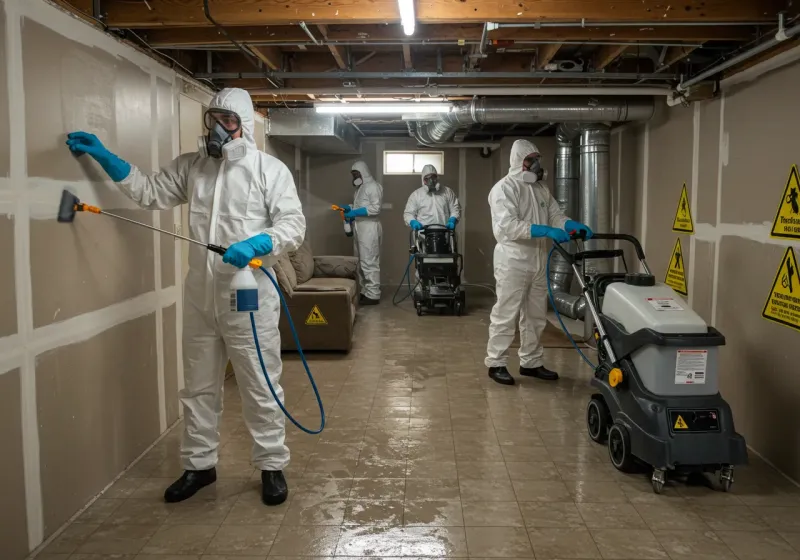 Basement Moisture Removal and Structural Drying process in New Hanover County, NC